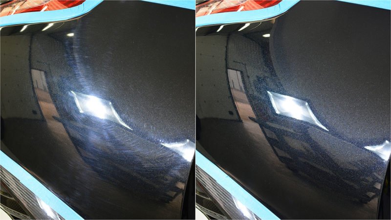 Reflection sharpening on the Vanquish wing after machine polishing