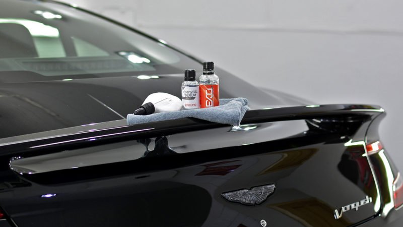 Gtechniq Crystal Serum Light and EXO v2 used on the Vanquish Carbon Edition
