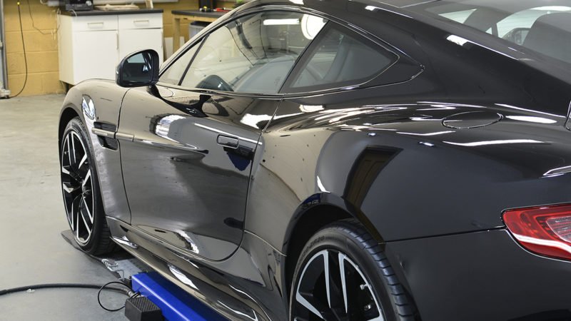 Aston Martin Vanquish Carbon Edition in the studio after its detail