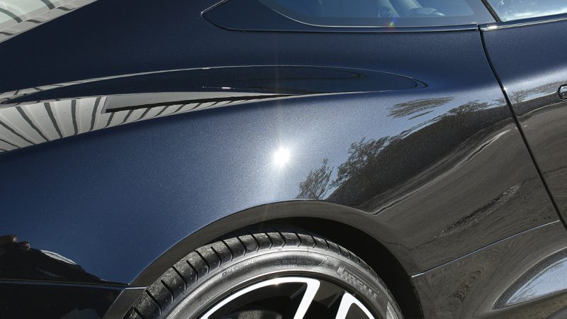 Carbon side strake on the wing of the Vanquish Carbon Edition