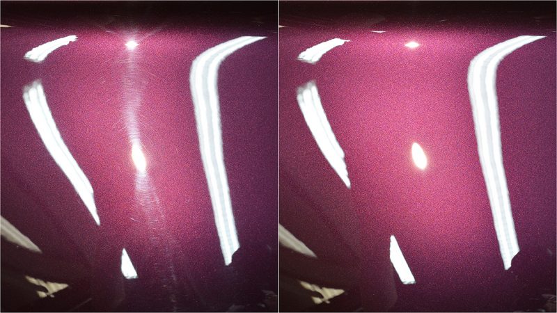 Light reflections tightening up on the Z3 wing after machine polishing
