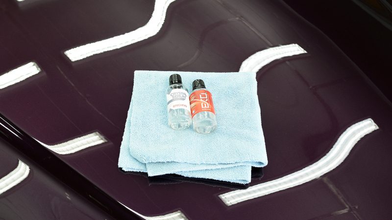 Coating and topper laid out on the corrected rear quarter of the BMW Z3