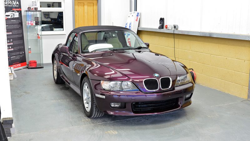 Finished BMW Z3 in Mora Metallic inside our Wiltshire studio