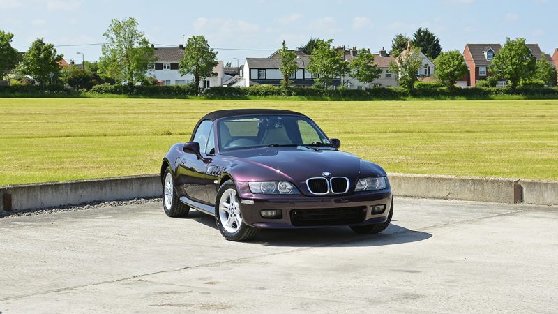 BMW Z3 in Mora Metallic photographed beside open fields in Wiltshire