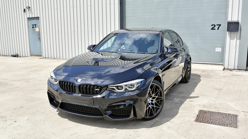 Front three-quarter of the BMW M3 F80 with XPEL paint protection film fitted