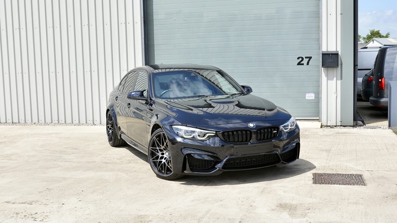 BMW M3 F80 front end protected with XPEL Ultimate Plus film
