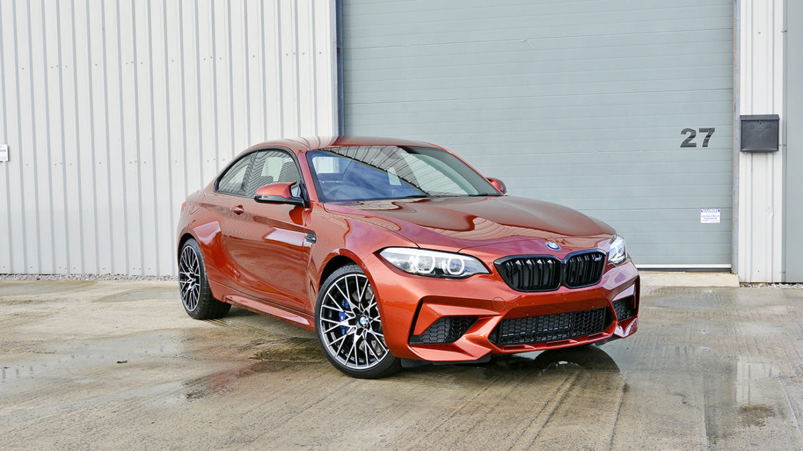 sunset orange BMW M2 Competition after machine polishing and ceramic coating