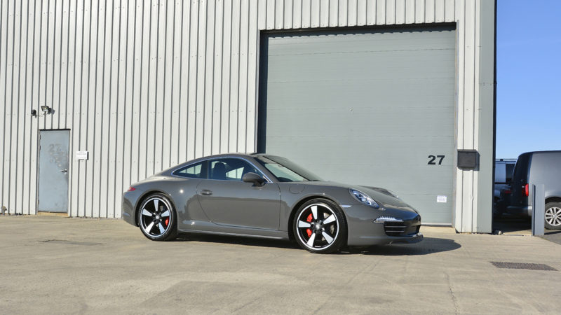 Porsche 911 50th Anniversary photographed side on outside the Hilperton studio