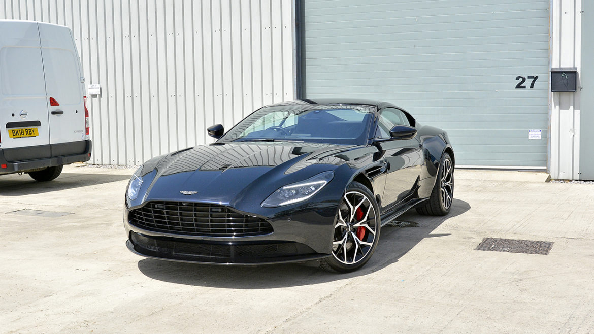 Aston Martin DB11 in daylight after detailing in Wiltshire