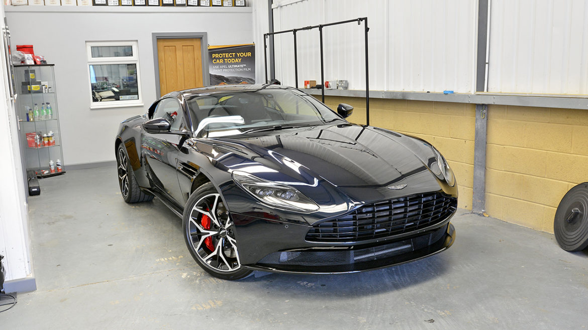 Aston Martin DB11 in the Exclusive Car Care studio after correction and coating