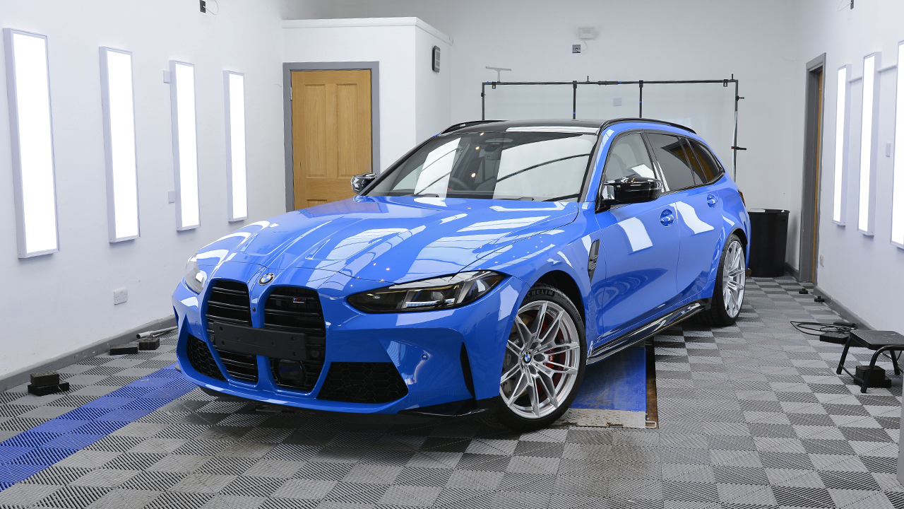 BMW M3 Touring ceramic coating applied for gloss and easier maintenance