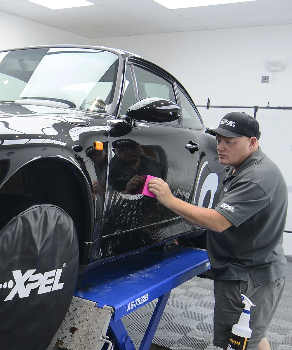 Porsche 993 Turbo S getting protected with Xpel PPF